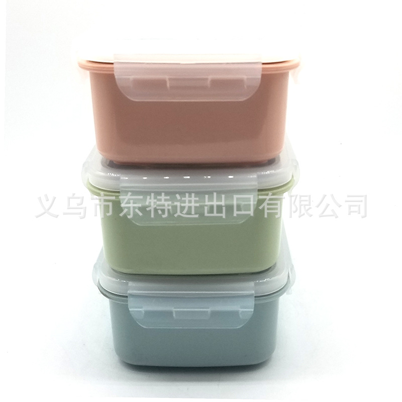 Stainless steel 304 wheat straw compartments bento box, student portable insulated lunch box, rectangular lunch box detail image 3