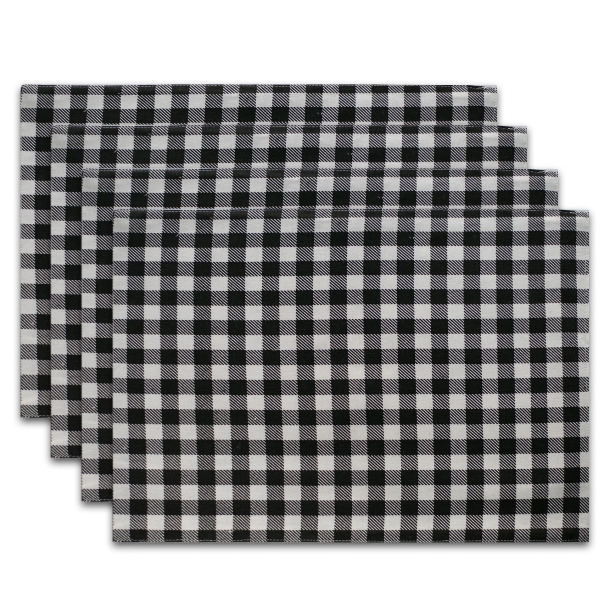 日式棉麻黑白格子餐垫餐桌垫隔热垫碗垫盖布餐具垫西餐巾餐布