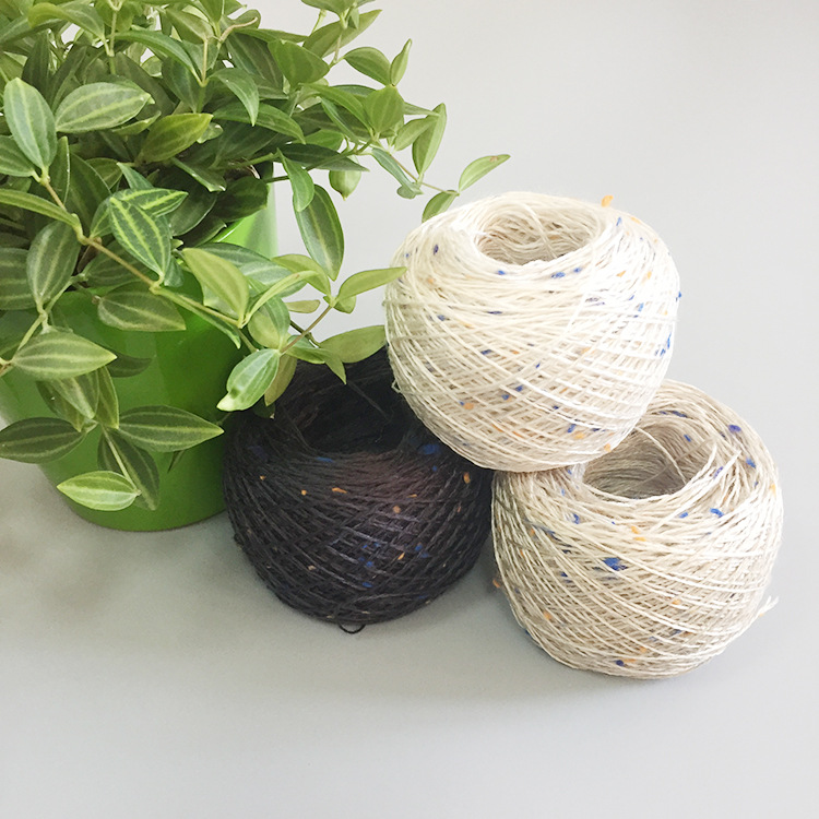 厂家供应14支双股点纱涤纶纱线 围巾帽子涤纶纱线手编花式纱