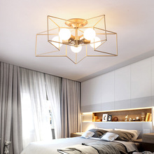 吸頂燈北歐現代簡約燈具浪漫溫馨LED創意金色書房次卧客廳卧室燈