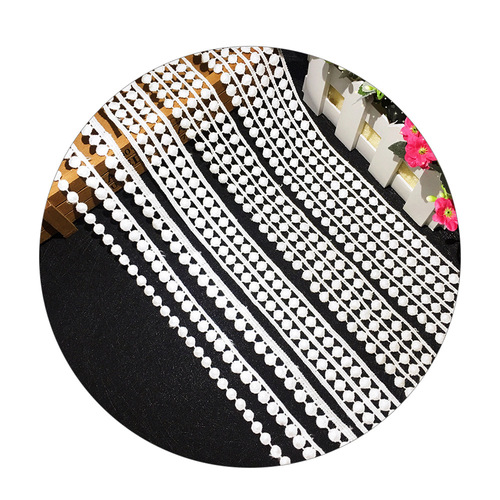 1cm water-soluble beanie pure cotton thread lace geometric embroidery lace barcode high quality women's hollow lace