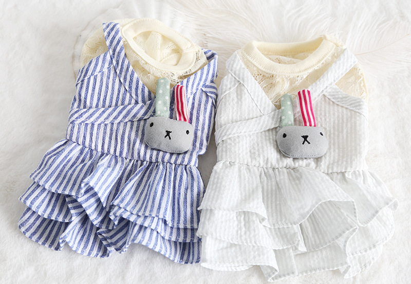 蕾丝兔条纹蛋糕裙