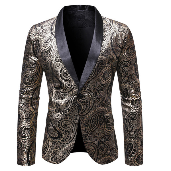 European and American style gold stamping pattern color suit