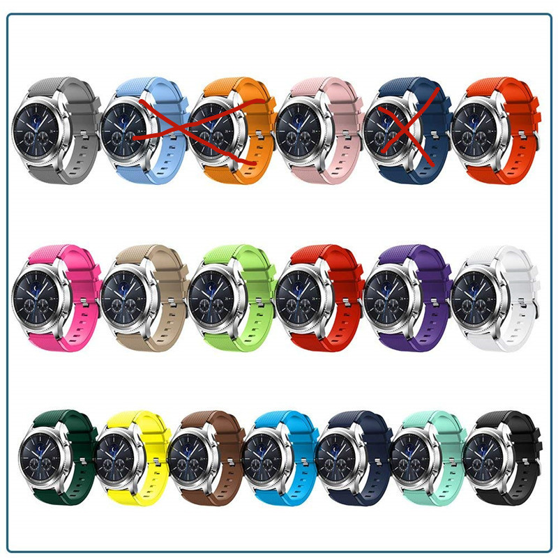 For Samsung S3 Silicone Replacement Strap Gear S3 Strap ticwatch Pro 22mm Strap