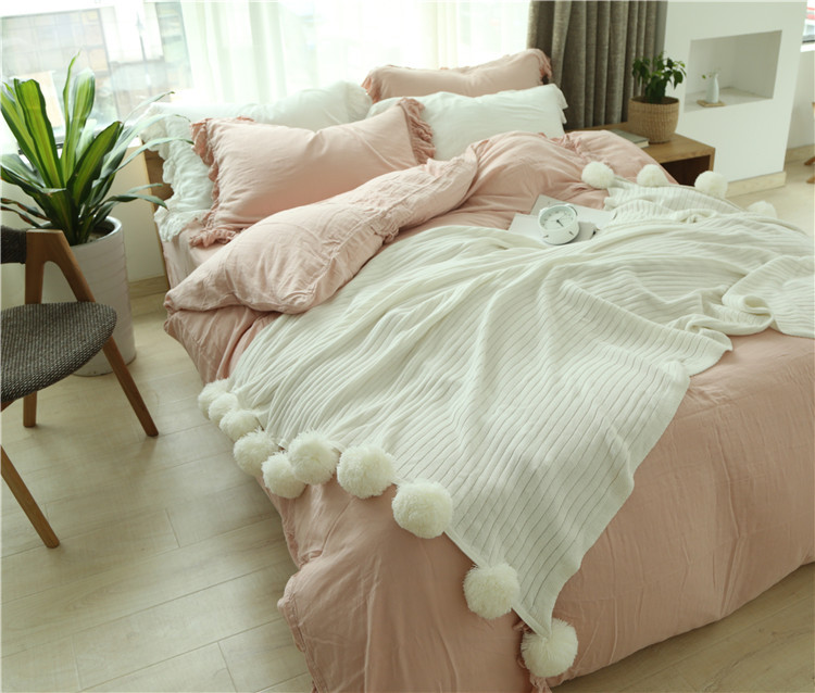 Lehká luxusní severská jednoduchá celobavlněná černá keprová deka do hotelové ložnice, vlněná deka, povlečení_voghion.com