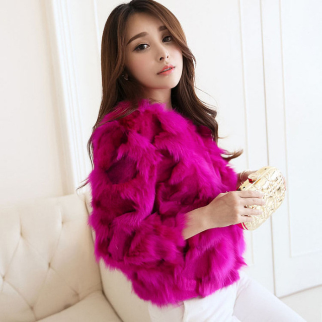 A new style of fox fur coat new style of short-style stitching