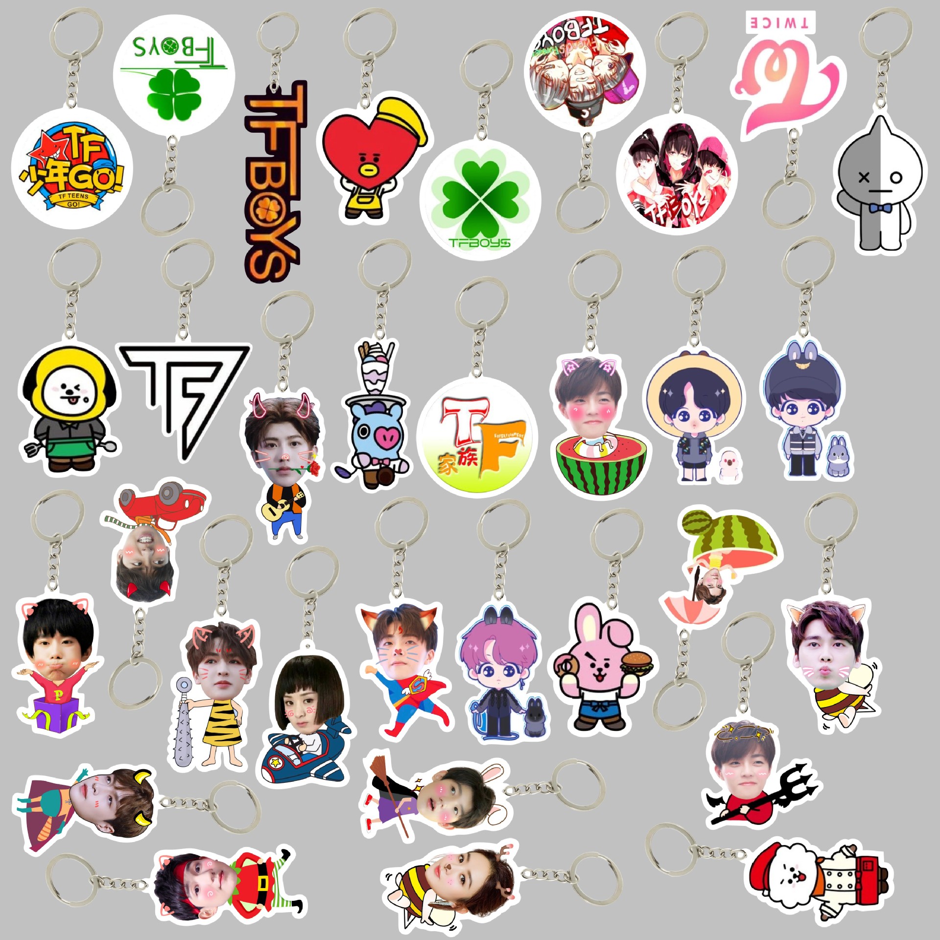 定制亚克力钥匙扣 偶像练习生钥匙圈 蔡徐坤挂件 明星周边配件链