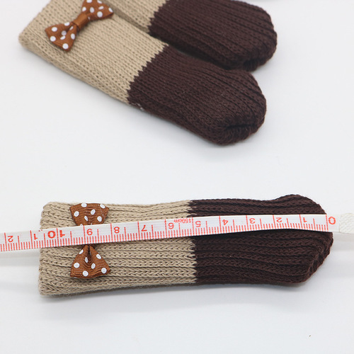 Knitted chair foot covers, bow-tie style stool foot covers, thickened silent wear-resistant dining table and chair leg covers, door handle gloves