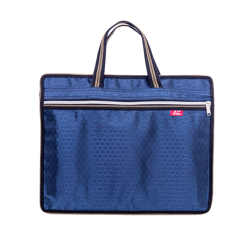 手提立體文件袋A4拉鏈袋防水帆布收納袋辦公資料袋定制logo批發