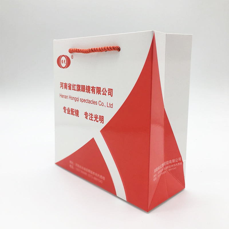 白卡纸袋定做眼镜礼品白卡纸购物袋定制LOGO