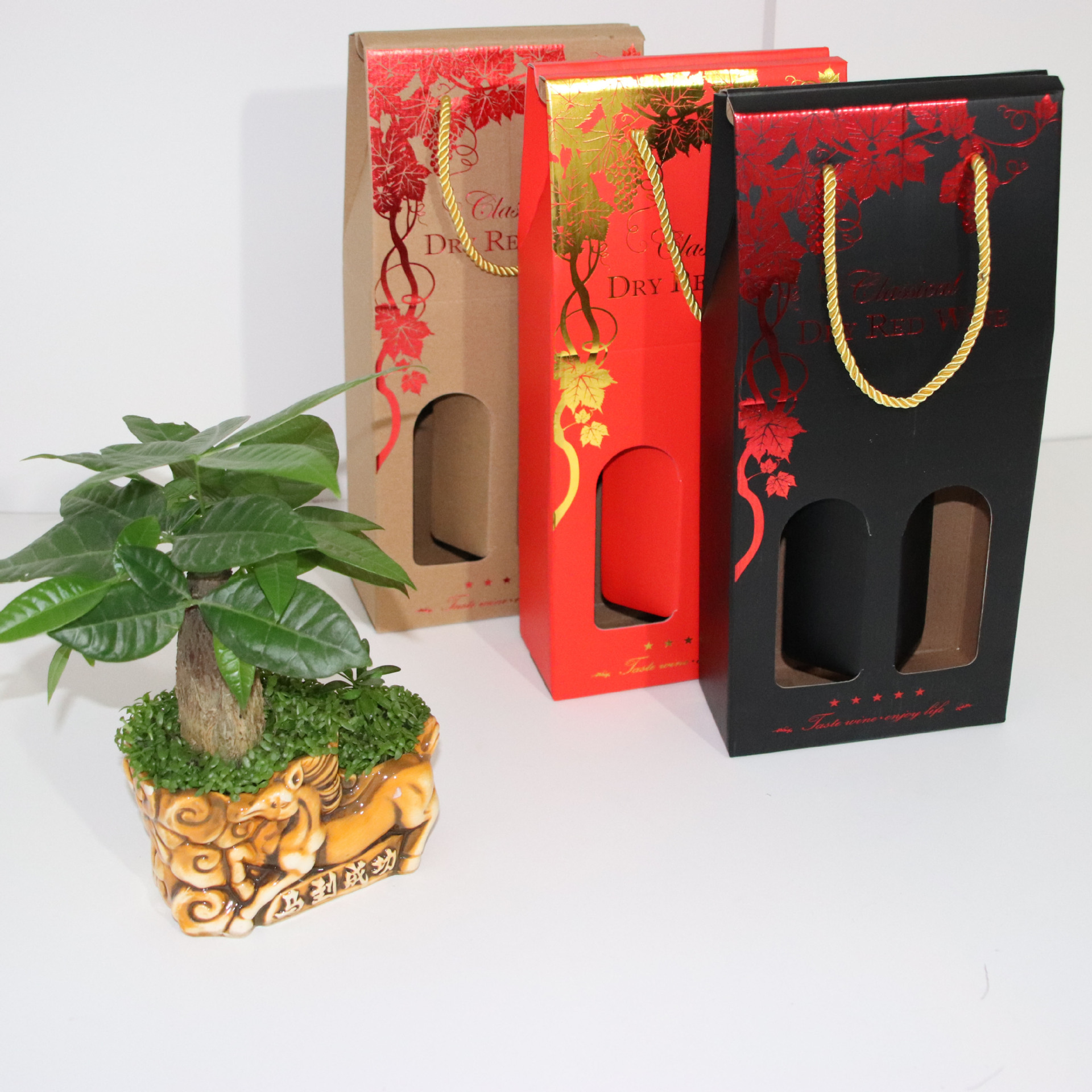 Wine Gift Wine Gift box 2 fold Beer portable Packaging box