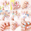 Cartoon nail stickers for manicure, cute fake nails, ready-made product