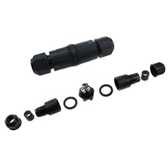 IP68 Three-core Straight-through Waterproof Connector Outdoor Cable Waterproof Connector Line-to-line Waterproof Connector 