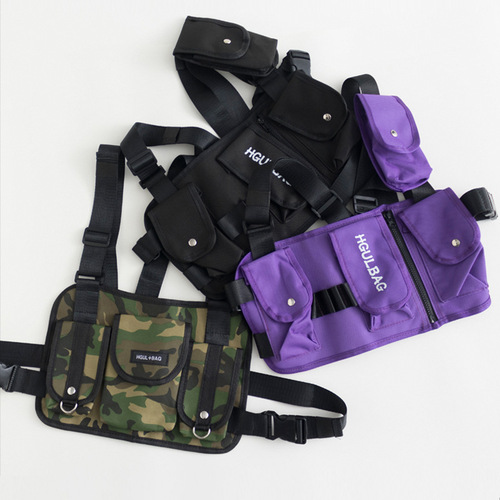 Men's and Women's Kids Street Dance Trendy Outfit Versatile Tactical Vest Match Accessory Tactical Backpack