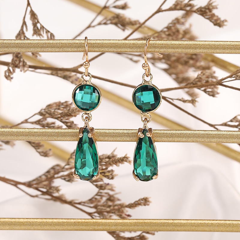 8g Weight Alloy Ear Needle Material Artificial Crystal Inlay Material Drop Earrings Classification 1 Pair Quantity Holiday, Daily Occasion Copper Material Geometric, Water Droplets Pattern Women's Gender Asymmetrical, Plating, Inlay Design Elegant Style Copper Elegant Asymmetrical Plating Inlay Geometric Water Droplets Artificial Crystal Drop Earrings 4