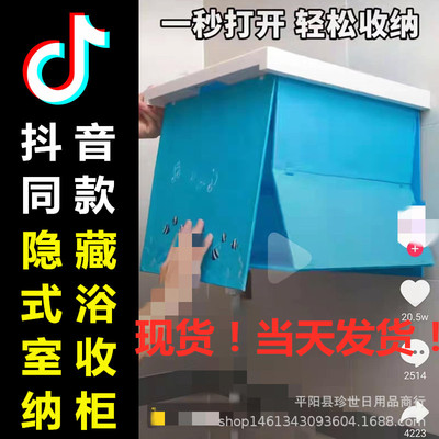 抖音同款隐藏式浴室储物柜衣柜折叠壁画收纳箱柜置物架收纳神器|ms