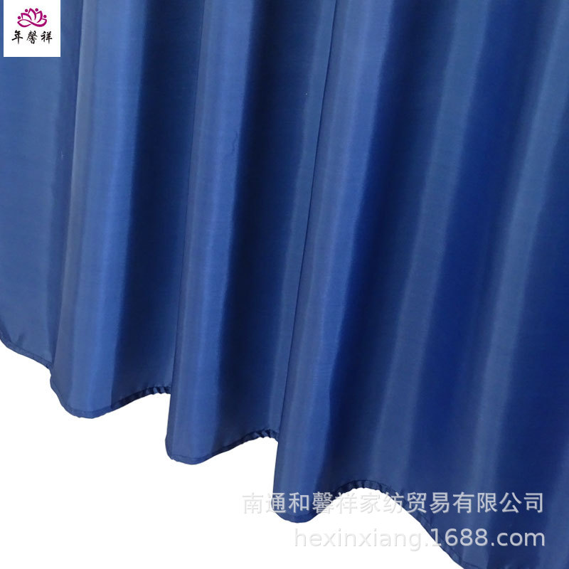 Cortina de ducha transfronteriza al por mayor espesada poliéster liso impermeable Cortina de ducha Hotel aplicable Cortina de ducha azul oscuro