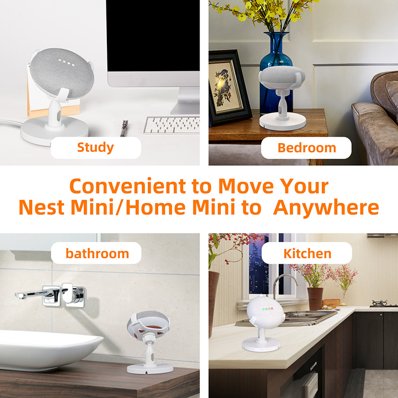 HomeNest Mini soporte de escritorio Ángulo ajustable de 360 ° Accesorios para altavoces inteligentes para el hogar soporte
