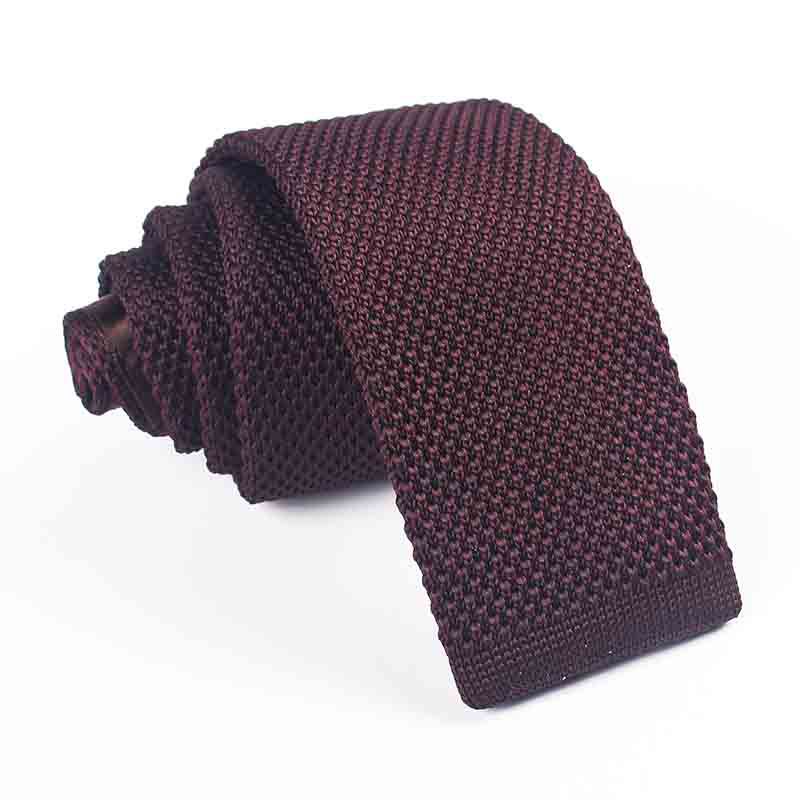 針織領帶男士 純色窄領帶歐美時尚平頭日系領帶多色滌綸領帶批發