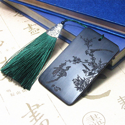 定制中国风檀木书签 复古文化特色商务赠送创意礼物 刻字红木签|ms