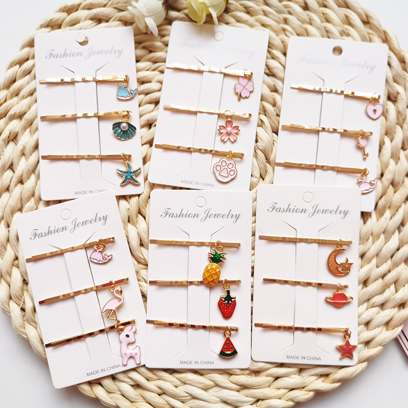 20g Weight Hair Pins, Hair Clip Hair Accessories Type 1 Set Quantity Daily Occasion Metal Material Starry Sky, Fruit, Starfish, Whale Pattern All Seasons Season Women's Gender Cute, Sweet, Korean Style Style Cute Sweet Korean Style Women's Starry Sky Fruit Starfish Metal Hair Pins Hair Clip 无