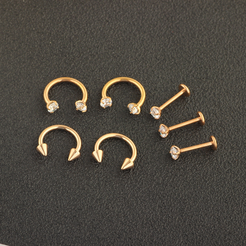 16G labret stud size and finish detail