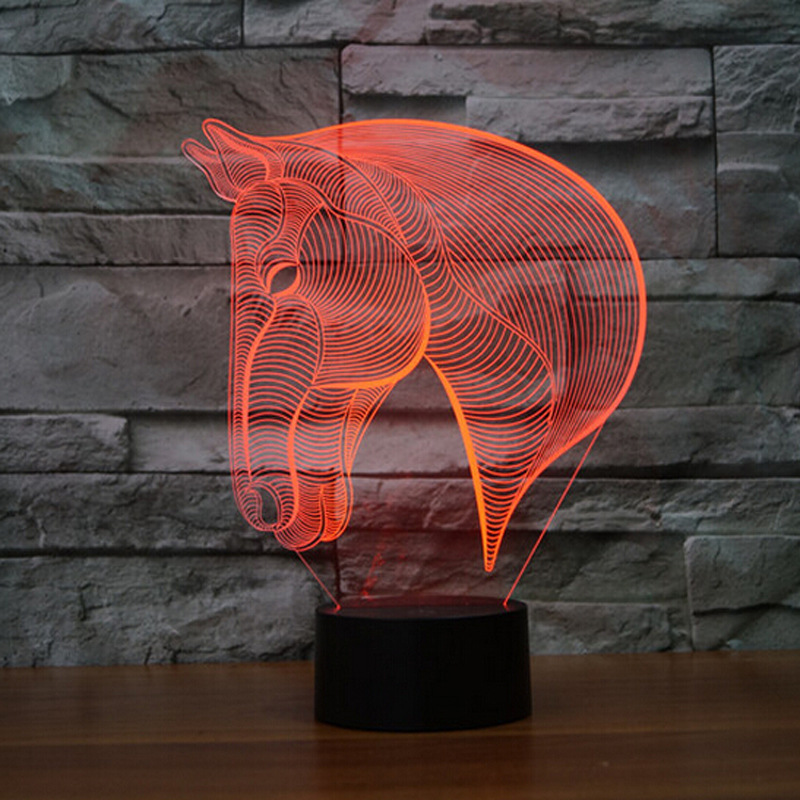 Horse Head 7 Colors Change Night Light H...