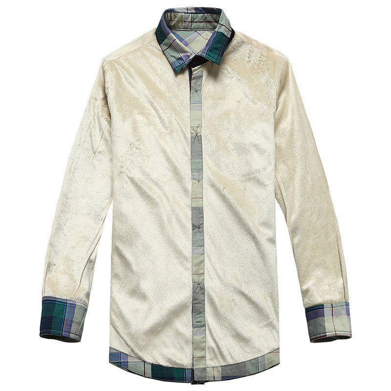 Camisa de manga larga a cuadros transfronteriza de otoño e invierno para hombre camisa gruesa con forro polar camisa cálida más tamaño camisa de moda 1598