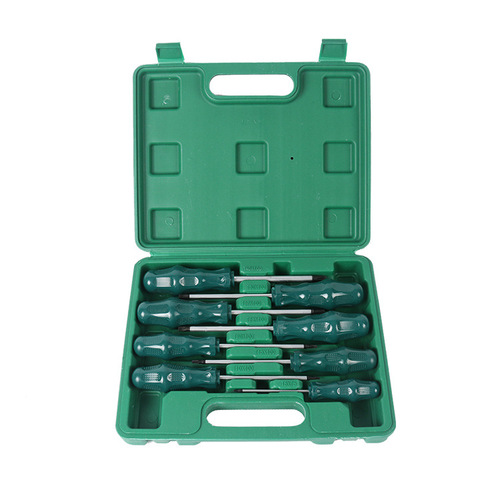8-piece set of hexagonal torx screwdriver set, star-shaped inner six-point screwdriver with magnetic screwdriver with middle hole T8T25