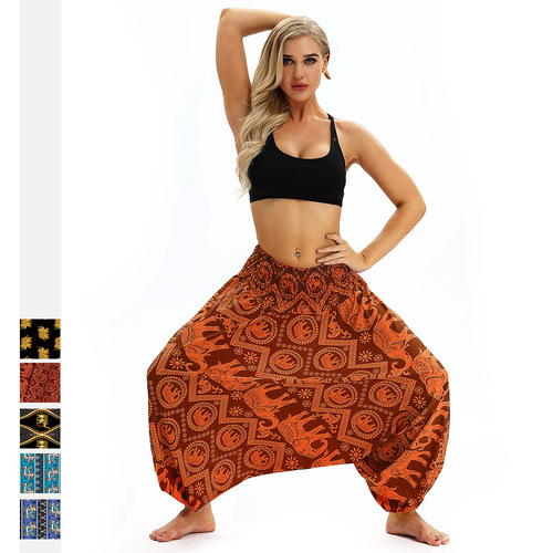 Yoga pants for women Pop up elephant digital print women yoga elastic waist lantern pants exercise Yoga Pants