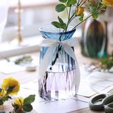 欧式玻璃花瓶ins风透明客厅花店醒花器北欧创意插花水培摆件批发