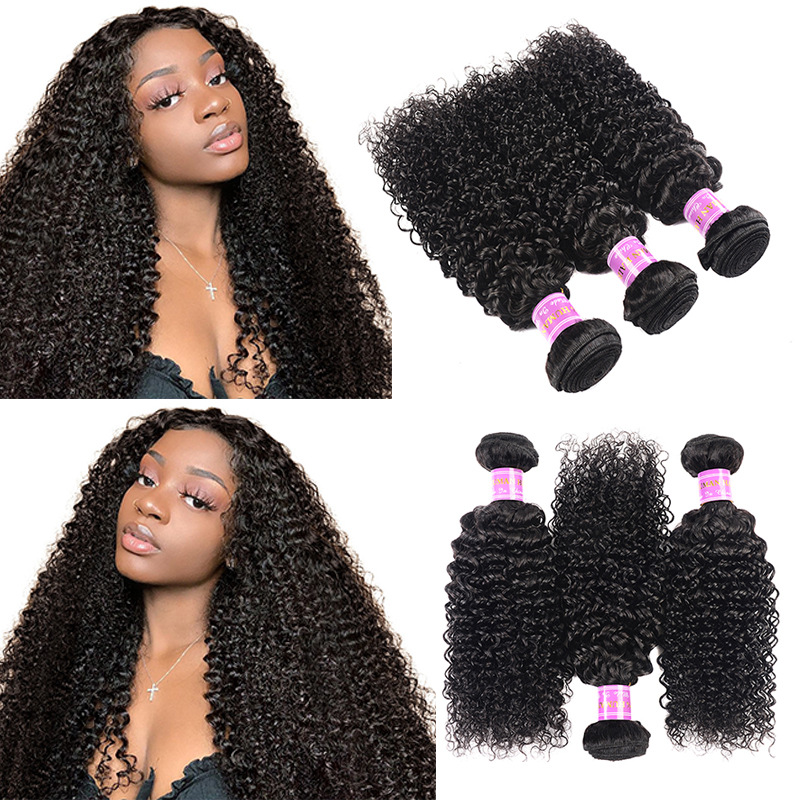 Peruvian Hair Kinky Curly Hair Weft Real Hair Curtain