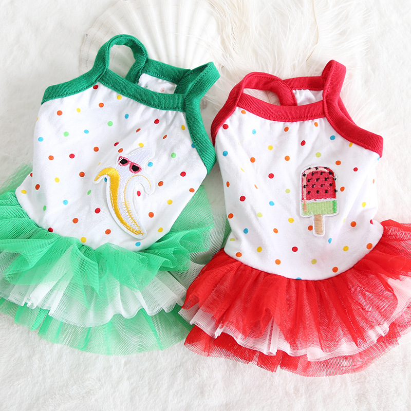 果味波点蓬蓬裙