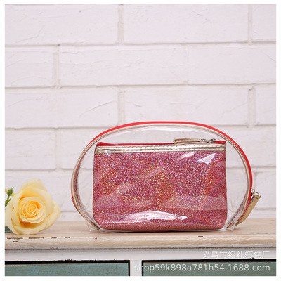 厂家直销半圆两件套收纳包 防水pvc化妆品收纳包 迷你贝壳包批发