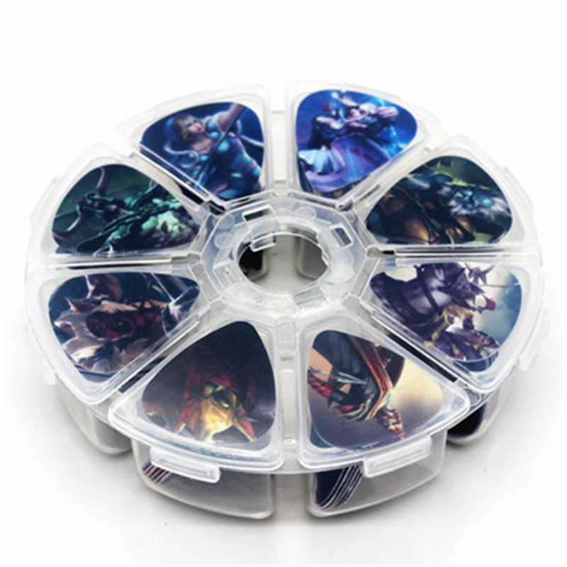 Juego de 50 púas de guitarra con diseño colorido, accesorios para instrumentos musicales, ukelele folk, accesorios para instrumentos musicales al por mayor.