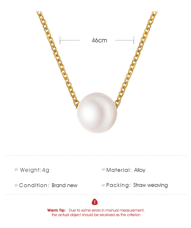 Simple Pearl Ball Short Necklace Korean Star Simple Clothing Clavicle Chain wholesale nihaojewelry