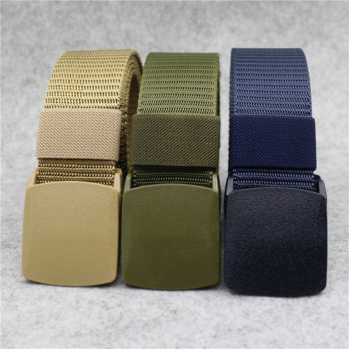 Nylon belt, men's outdoor tactical belt, plastic buckle, cloth belt, cross-border dropshipping