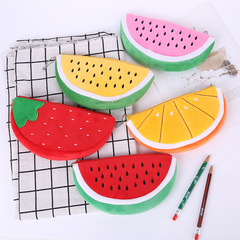 New Cartoon Zipper Fruit Pen Bag Large Cell Phone Bag Creative Multifunctional Coin Purse Student Supplies Wholesale