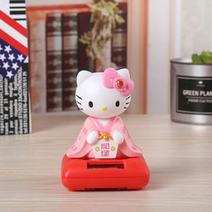 New Creative Cartoon Kitten Car Ornaments Solar Bobblehead Doll Car Ornaments Foreign Trade Wholesale