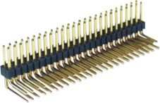 1.27mm双排排针90°塑高1.60mm