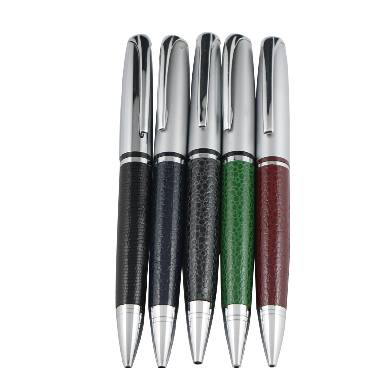 Customized metal leather twist pen sequined leather printed PU color…