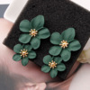Long accessory, earrings, European style, flowered, wholesale