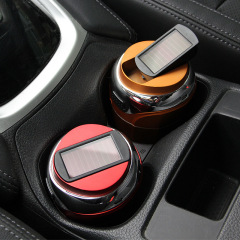 Car Flash N12E Car Cigarette Ashtray Solar Charging Light Strip with Cover Creative Car Accessories