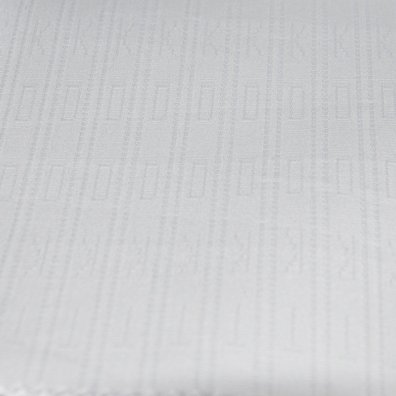 厂家直销 涤棉跆拳道面料 字母TKD白色透气跆拳道tc硬挺透气布料