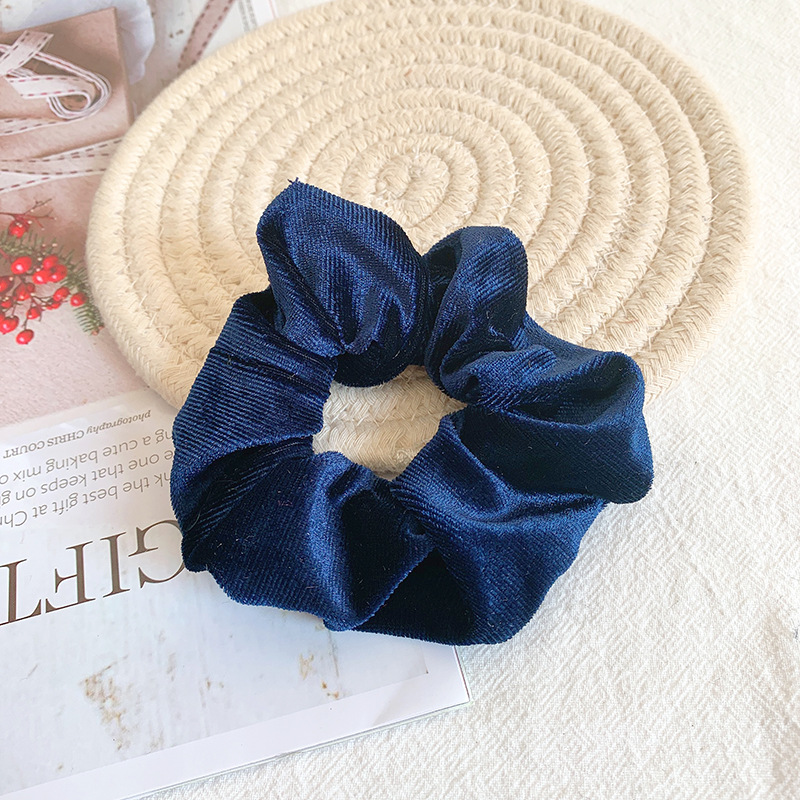 25g Weight Headwear Classification Women'S Gender Flocking Design Hot Hair Ring 46 Color Gold Velvet Large Intestine Hair Ring Head Flower Hair Scrunchies 6
