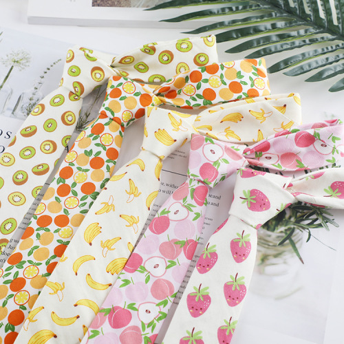 Cartoon tie cotton trendy fashion casual fruit pattern tie 6cm men and women cross-border supply