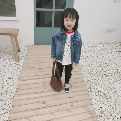 2019春季款新品韩国男女童牛仔外套宝宝刺绣牛仔婴幼儿毛边上衣|ms