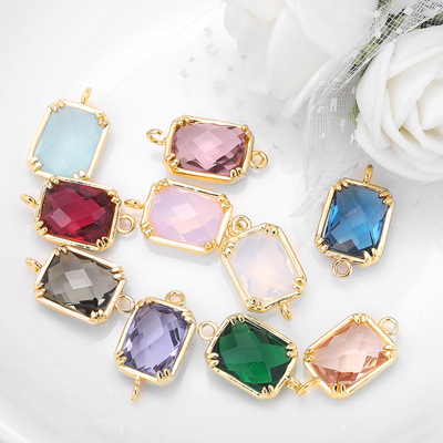 厂家直销金属宝石吊坠diy手链项链耳环坠子配件材料半成品饰品|ru