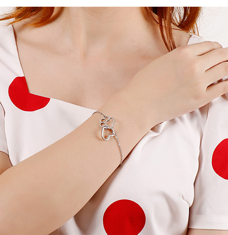 Korean Style Style PVD Coated 18K Gold Plated Heart Titanium Steel Korean Style Waterproof Non Tarnish