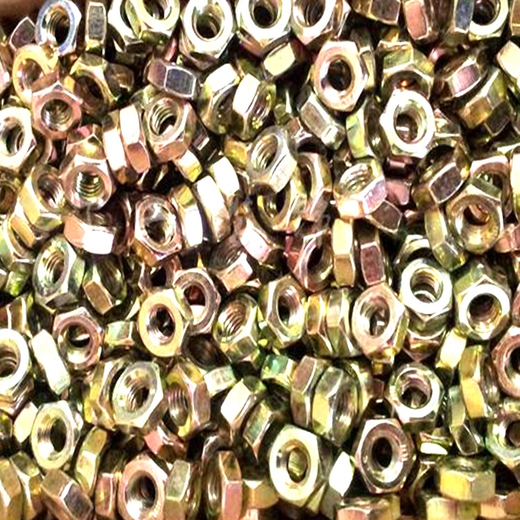 厂家8mm国标金色螺母金色高档螺帽集成吊顶紧固件国标6mm彩锌